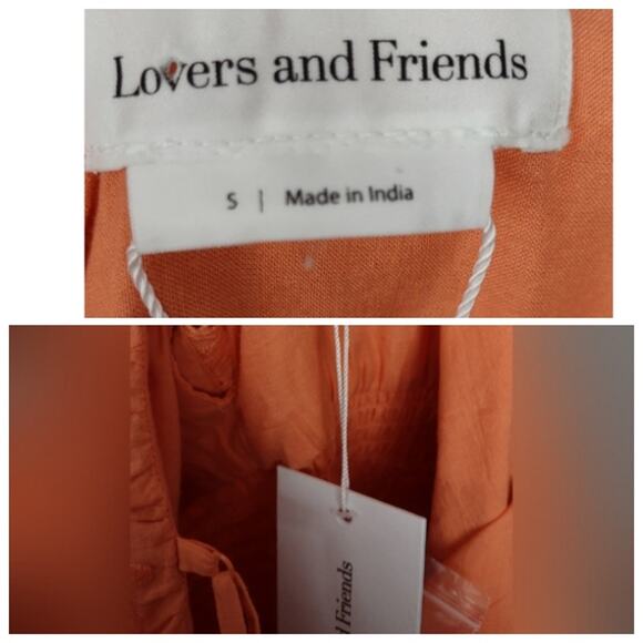 Lovers and Friends Dallas Midi 100% Cotton Dress in Peach Size Small Flawed - Picture 5 of 16